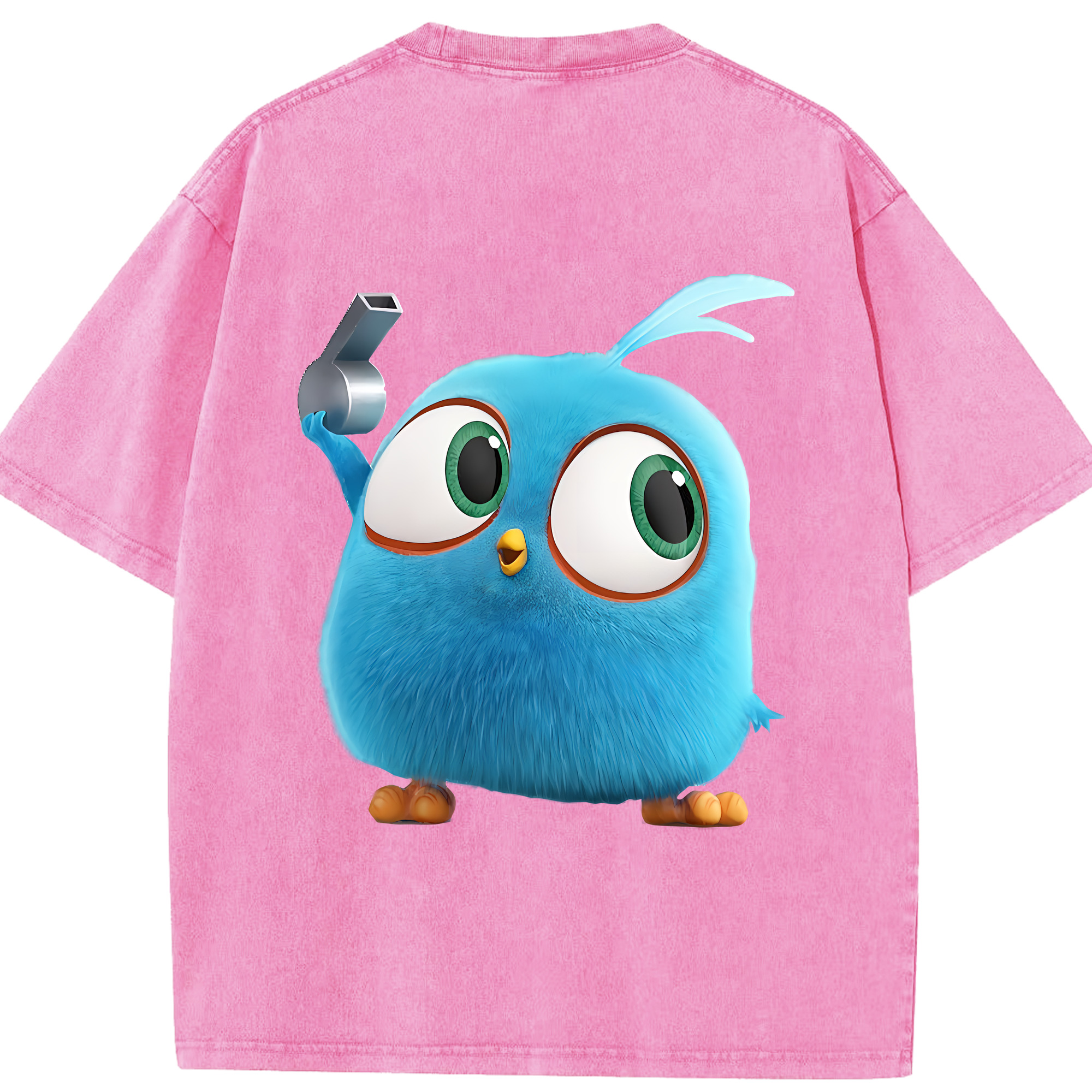 （画像用） Angry Birds アングリーバード 綿100% ヴィンテージ風 半袖Tシャツ（背面プリント）